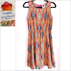 🌴☀️ FARM RIO ☀️🌴 printed dress with exposed magenta & gold zip